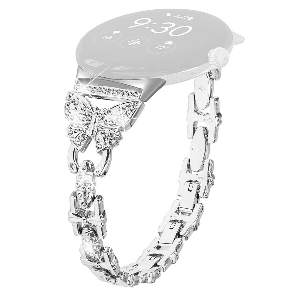 Metal Bling Watch Band for Google Pixel Watch 2 Pixel Watch Stainless Steel Butterfly Rhinestone Decor Smartwatch Strap Metal Bling Watch Band for Google Pixel Watch 2 Pixel Watch Stainless Steel Butterfly Rhinestone Decor Smartwatch Strap